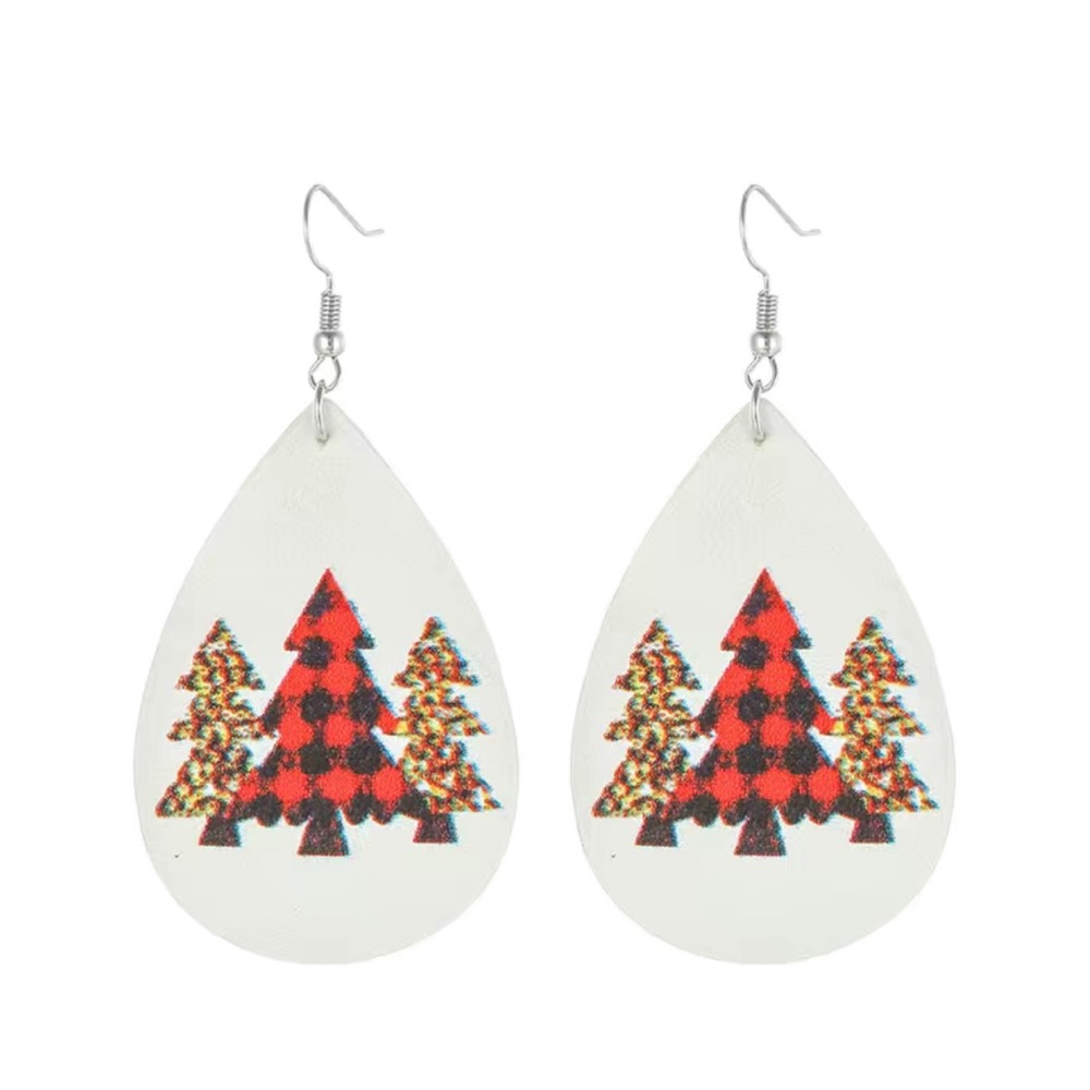NWOT Three Christmas trees teardrop shape hook earrings